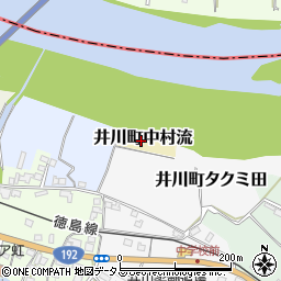 徳島県三好市井川町中村流周辺の地図