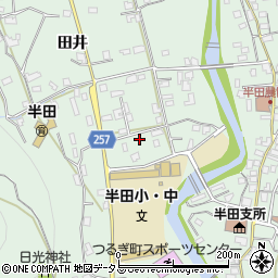 徳島県美馬郡つるぎ町半田田井周辺の地図