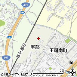 山口県下関市宇部周辺の地図