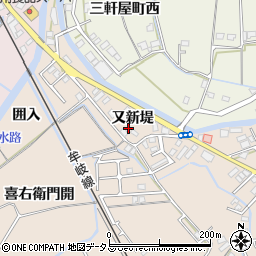 徳島県徳島市西須賀町（又新堤）周辺の地図