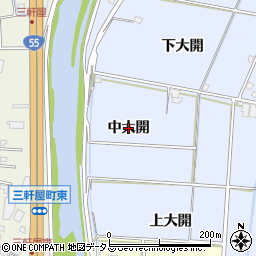 徳島県徳島市雑賀町（中大開）周辺の地図