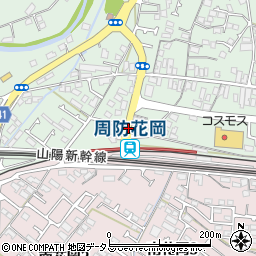 花岡駅前周辺の地図