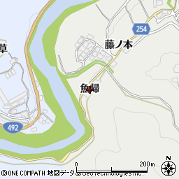 徳島県美馬市穴吹町穴吹（魚帰）周辺の地図