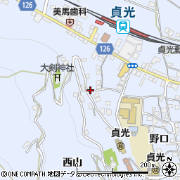 徳島県美馬郡つるぎ町貞光西山周辺の地図
