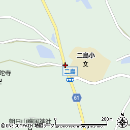二島小学校前周辺の地図