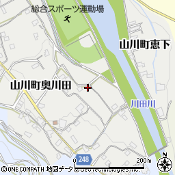 徳島県吉野川市山川町奥川田124周辺の地図
