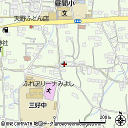 徳島県三好郡東みよし町昼間1668周辺の地図