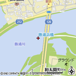 勝浦浜橋周辺の地図