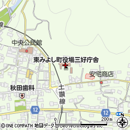徳島県三好郡東みよし町昼間3673周辺の地図