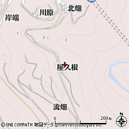 徳島県三好市池田町西山（屋久根）周辺の地図