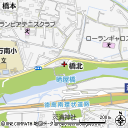 徳島県徳島市八万町橋北周辺の地図