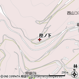 徳島県三好市池田町西山樫ノ下周辺の地図