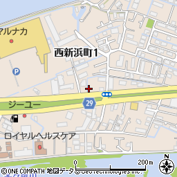 徳島県徳島市西新浜町周辺の地図