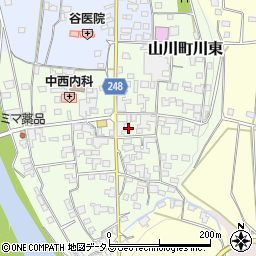 徳島県吉野川市山川町川東105周辺の地図