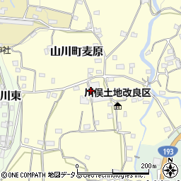 徳島県吉野川市山川町麦原周辺の地図