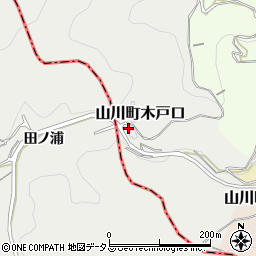 徳島県吉野川市山川町木戸口周辺の地図