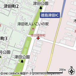 津田海岸町周辺の地図