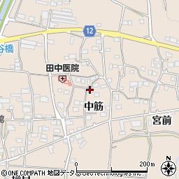 徳島県美馬市美馬町中筋周辺の地図