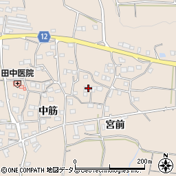 徳島県美馬市美馬町宮前周辺の地図