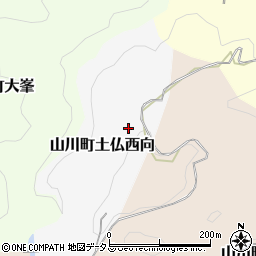 徳島県吉野川市山川町土仏西向周辺の地図