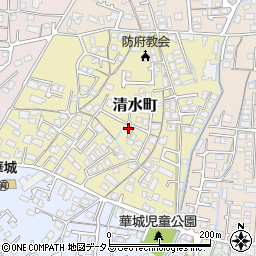 山口県防府市清水町19-22周辺の地図