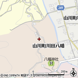 徳島県吉野川市山川町川田八幡128-1周辺の地図