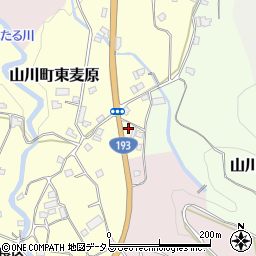 徳島県吉野川市山川町東麦原193周辺の地図