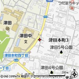 徳島津田町郵便局周辺の地図