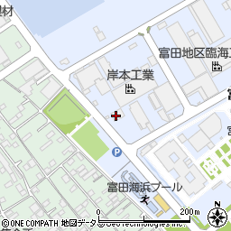 富田新港検量所周辺の地図