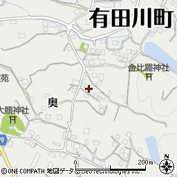 和歌山県有田郡有田川町奥960周辺の地図