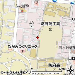 山口県防府市中央町周辺の地図