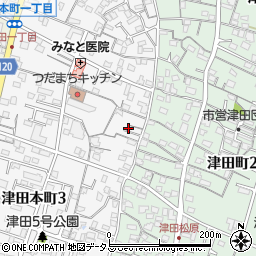イオンクリーム津田店周辺の地図