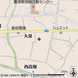 徳島県美馬市美馬町（西高畑）周辺の地図