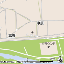 徳島県美馬市美馬町中須周辺の地図