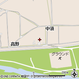 徳島県美馬市美馬町（中須）周辺の地図