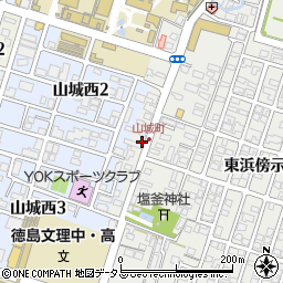 徳島県徳島市山城町西浜傍示158-1周辺の地図