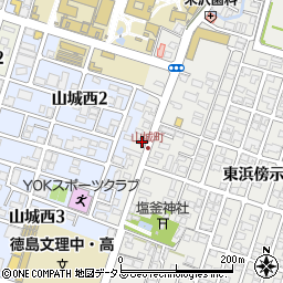 徳島県徳島市山城町西浜傍示158周辺の地図