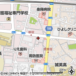 防府車塚郵便局周辺の地図