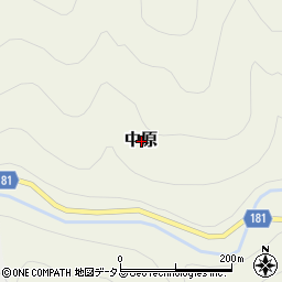 和歌山県有田郡有田川町中原周辺の地図