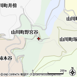 徳島県吉野川市山川町野宮谷周辺の地図