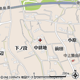 徳島県美馬市美馬町中耕地周辺の地図