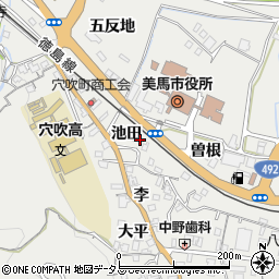徳島県美馬市穴吹町穴吹池田周辺の地図