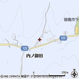 徳島県徳島市入田町内ノ御田388周辺の地図