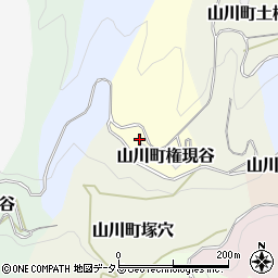 徳島県吉野川市山川町権現谷22周辺の地図