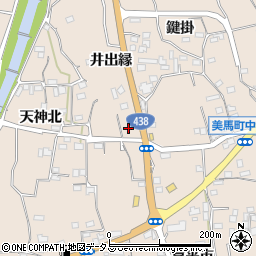 徳島県美馬市美馬町（井出縁）周辺の地図