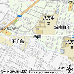 徳島県徳島市南二軒屋町（西開）周辺の地図