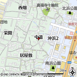 徳島県徳島市沖浜町中道120周辺の地図