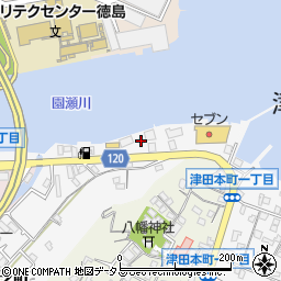 セブンイレブン徳島津田浜之町店周辺の地図