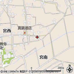 徳島県美馬市美馬町（宮南）周辺の地図