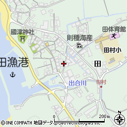 和歌山県湯浅町（有田郡）田周辺の地図
